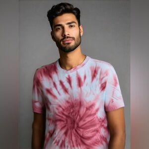 Hollister Tie-Dye T-Shirt - Medium - Pink/White